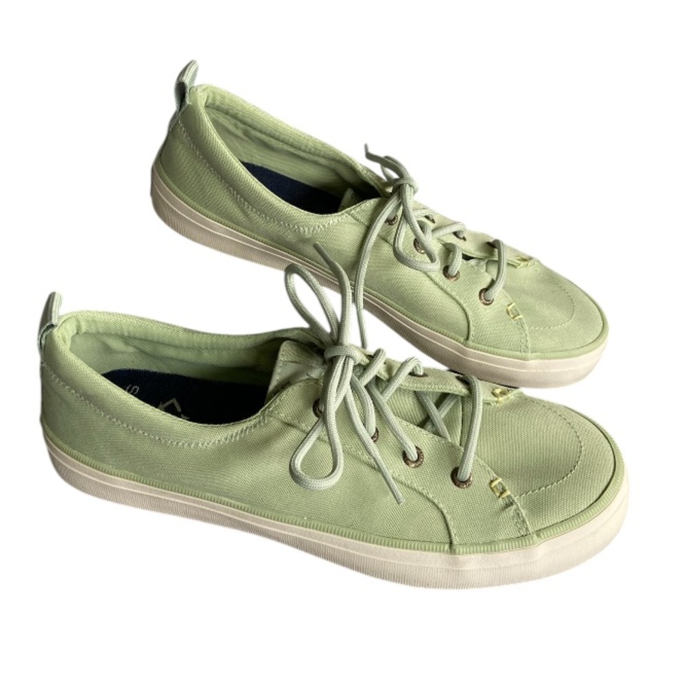 Women’s Sperry Canvas Sneakers, Light Green, Sz 8, NWOT, Preppy, Nautical